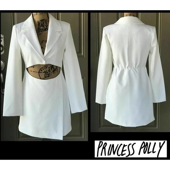 Princess Polly White CARTIA Mini Dress Size 4 - Picture 2 of 6